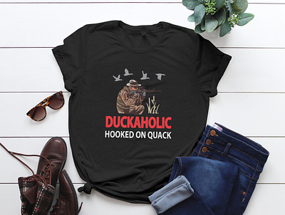 Duckoholic Hooked On Quack bulk t shirt custom tshirt design illustration t shirt design ideas t shirt design maker t shirt design software t shirt design template tshirt design typography typography t shirt design