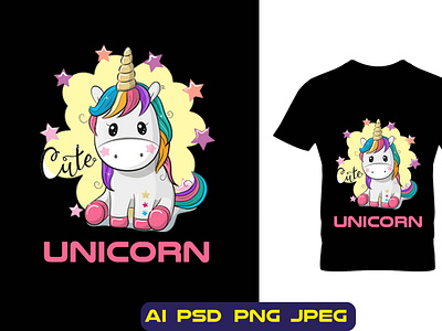 Cute Unicorn tees design design perfect logo graphic design logo and branding t shirt tees typography unicorn