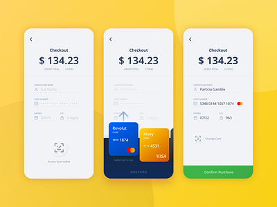 Daily UI #002 OneCard Credit Card Checkout