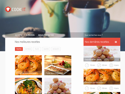 Cook-It cooking desktop flat sketchapp ui web website