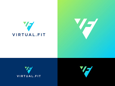 Virtual fit logo design fitness logo gradient design minimalist logo modern logo sports logo virtual