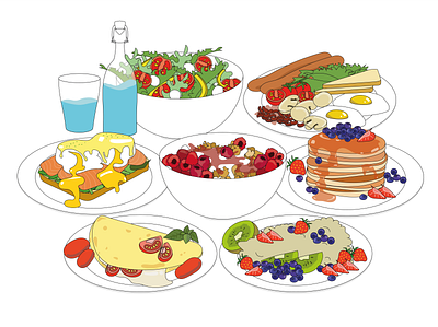 Food food food and drink food illustration foodie illustration minimal ui vector web website