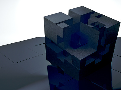 abstract cube 3d cinema 4d illustration