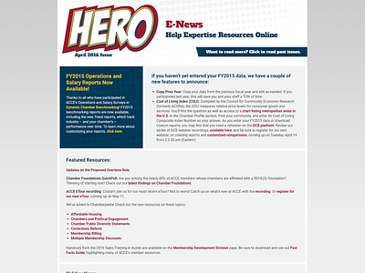 HERO Newsletter Concept web design