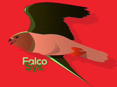 Falco Sys. logo brand brand design branding clean design color design draw drawn falcon flat design flat illustration flatdesign illustrator ilustration logo mark logodesign logos logotype texture ui