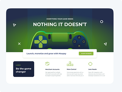 Gaming landing intro animation design illustration ui web