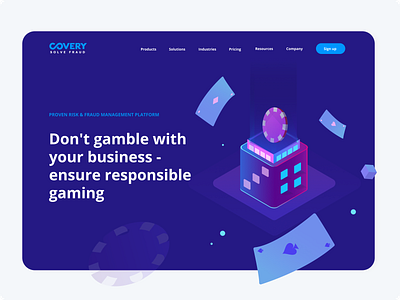 Gambling landing page design illustration ui ux web website