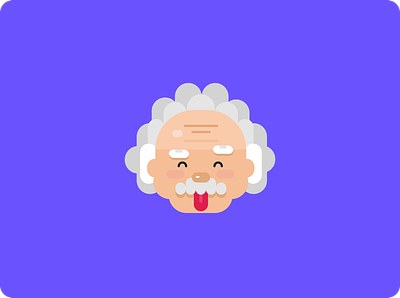 Albert Einstein app flat icon illustration logo ui vector