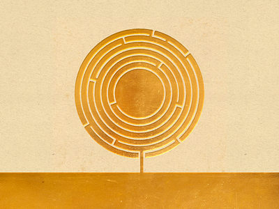 The Golden Void album cover book cover branding gold labrynth maze minimal design sacred design