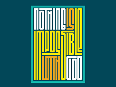 Impossible abstract lettering design flat logo geometric lettering typography vector