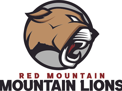 Red Mountain HS branding design flat logo illustration logo school logo sports logo vector