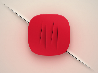 #005# Icon for Lucio Fontana artist daidyui icon red