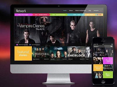 TV Network Responsive Website dark full screen mobile responsive responsive web design web design website