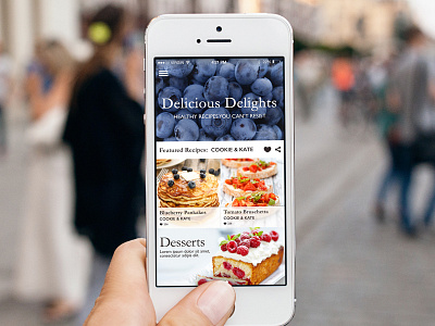 Delicious Delights Recipe App app desert food interactive design ios mobile mobile design recipe recipe app yum