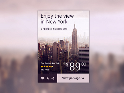 Travel Deal Card app card deal new york package travel widget