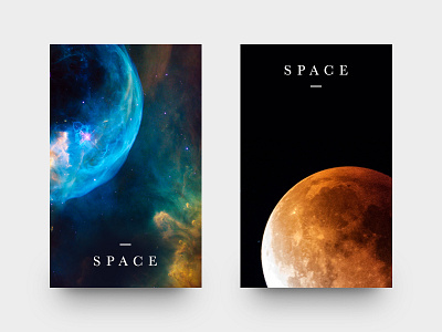 Cards card cards minimal moon nebula planets space stars type typography