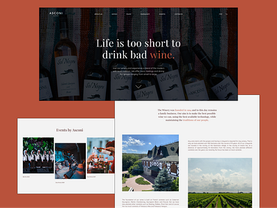 Website Concept for Asconi Winery design minimal typography ui ux web