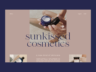 Sunkissed Cosmetics design minimal typography ui web