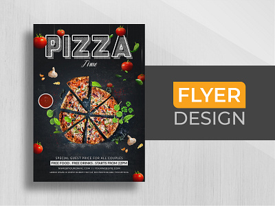 Pizza Flyer Or Poster Design branding business flyer corporate flyer design flat flyer design flyer template food logo minimal poster ux