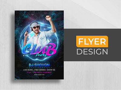 Club Party Flyer Or Poster Design branding business flyer corporate flyer design dj party flyer design illustration logo minimal music ux