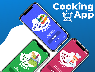 Cooking App onboarding app basic cooking design flat icon oboarding typography ui ux vector