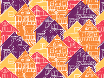 Rows and Rows house illustration pattern