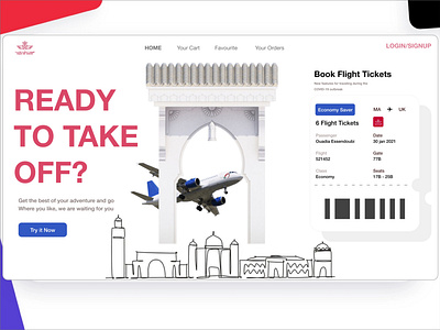 Flight Ticket Booking ( RAM Redesign ) airplan airport booking morocco redesign