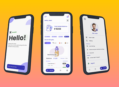 Split Bill App: allowing friends to pool the funds and spend design productdesign ui uiuxdesign userexperience ux