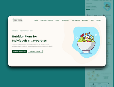 UX/UI design(Nutritionist Website) branding design productdesign ui uiuxdesign ux