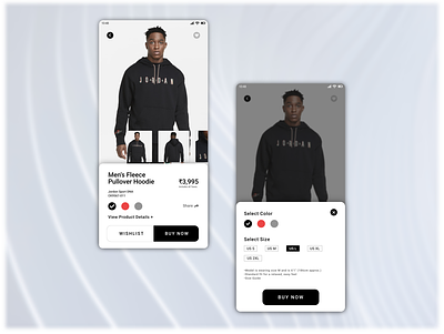 Product Page UI Design app app design app ui concept design jordan nike shopping typography ui uidesign uiux ux