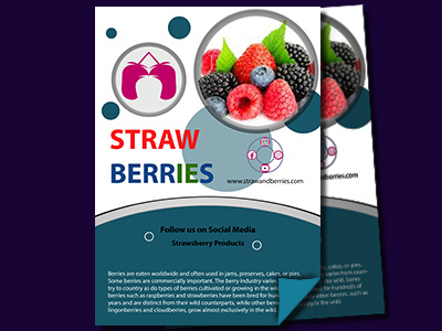 Straw berries flyer brouchure business card design flyer flyer design flyers graphic design graphicdesign illustrator mockup photoshop poster printing product