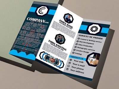 Tri-fold brochure mockup