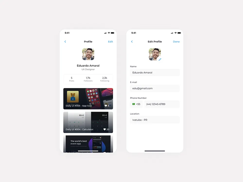 Mobile Profile Page designs, themes, templates and downloadable graphic ...