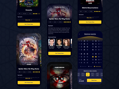 Cinema Booking App app design cinema app concept art movie app movie design spiderman spiderman movie theather app ui design