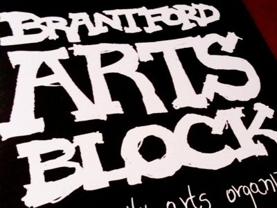 Brantford Arts Block - Wordmark calligraphy custom lettering grunge slab serif wordmark