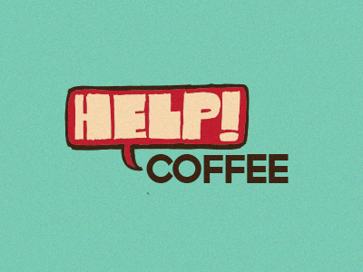 Help Coffee coffee fun handdrawn logo roughdraft