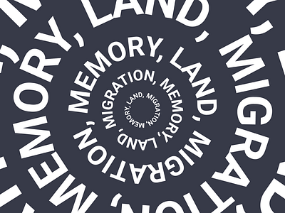 MEMORY, MIGRATION, LAND branding design layout lettering poster design print typography vector