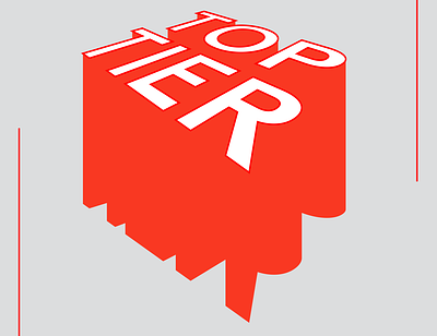 TOP TIER branding design experimental explore lettering logo poster design print typography vector