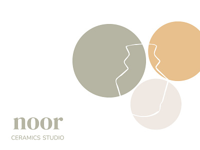 Noor Ceramics Studio Business Card Rendition branding business card illustration layout logo print design typography