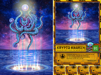 Krypto Kraken Trading Card Illustration
