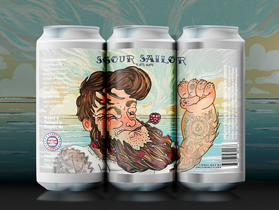 Sour Sailor Can Label beer beer art beer can design beer label beer label design craft beer graphic design illustration label design packaging design