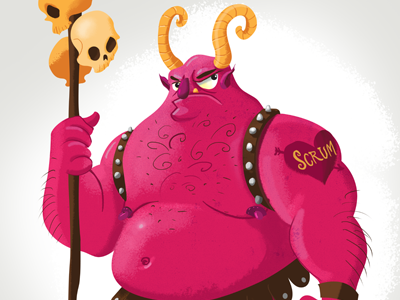 The Scrum Master character devil illustration monster scrum