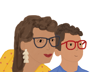 Mother and Son Illustration