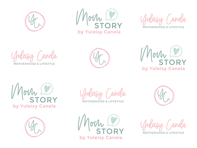 Mom Story Logo branding design eclectic icon illustration illustrator logo pastel colors procreate typography
