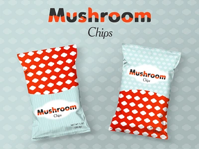 Mushroom Chips beer brand design brand identity branding brandmark chips cloud color design goldenratio graphic design illustration logo logo design movie mushroom packaging red snack vector