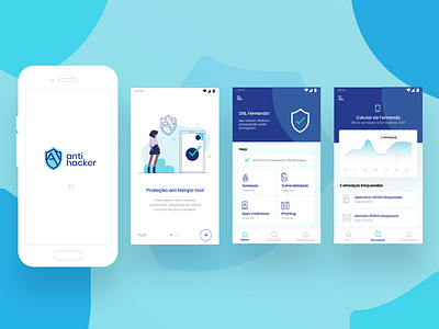 Antihacker App UI antivirus app design app ui app ui design application brasil brazil malware security app ui