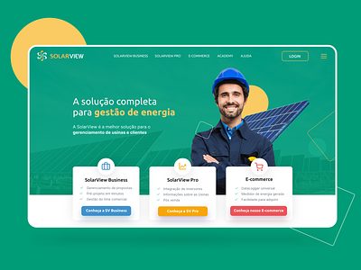 SolarView Website brasil brazil green solar energy solar panel ui design website website banner website design website ui yellow