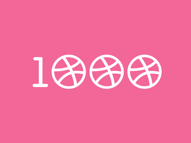 1000 Followers! 1000 1000 followers 2d after effects animation dribbble dribble explainer flat gif loop minimalism