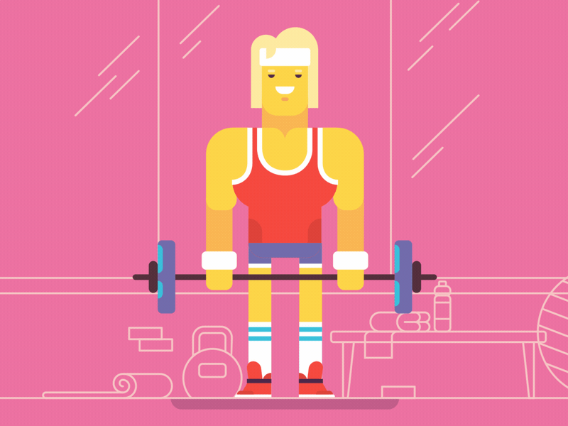 Deadlift 2d after effects animation character explainer flat gif illustration video