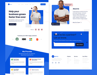 Agency Landing Page Design adobe xd adobexd agency concept dailyui design landing page design landingpage ui webdesign website